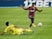 Barcelona's Ansu Fati in action with Villarreal's Dani Parejo in La Liga on September 27, 2020