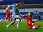 Coventry City's Tyler Walker in action with Birmingham City's Harlee Dean in the Championship on November 20, 2020