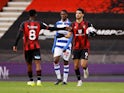 Dominic Solanke celebrates scoring for Bournemouth against Reading in the Championship on November 21, 2020