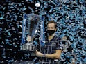 Daniil Medvedev lifts the ATP Finals trophy on November 22, 2020