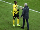 Youssoufa Moukoko comes on for his Borussia Dortmund debut against Hertha Berlin in the Bundesliga on November 21, 2020