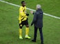 Youssoufa Moukoko comes on for his Borussia Dortmund debut against Hertha Berlin in the Bundesliga on November 21, 2020