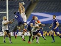 Scotland's Johnny Gray in action with France's Dylan Cretin in the Autumn Nations Cup on November 22, 2020