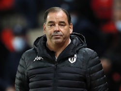 Angers manager Stephane Moulin pictured in October 2020