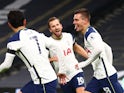 Giovani Lo Celso celebrates after scoring for Tottenham Hotspur against Manchester City in the Premier League on November 21, 2020
