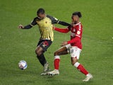 Watford's Isaac Success in action with Bristol City's Antoine Semenyo in the Championship on November 25, 2020
