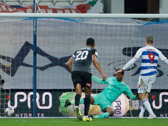 Lyndon Dykes scores for QPR against Rotherham in the Championship on November 24, 2020