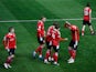 Callum Styles celebrates with teammates after scoring for Barnsley against Birmingham City in the Championship on December 1, 2020