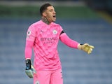 Ederson in action for Man City on November 28, 2020
