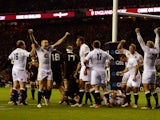 England celebrate beating New Zealand on December 1, 2012