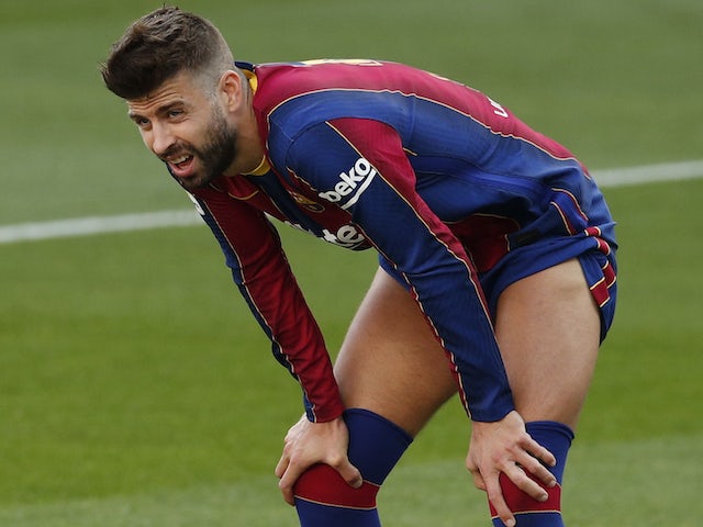 Gerard Pique in action for Barcelona on October 28, 2020