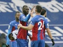 Crystal Palace's Christian Benteke celebrates scoring against West Bromwich Albion in the Premier League on December 6, 2020