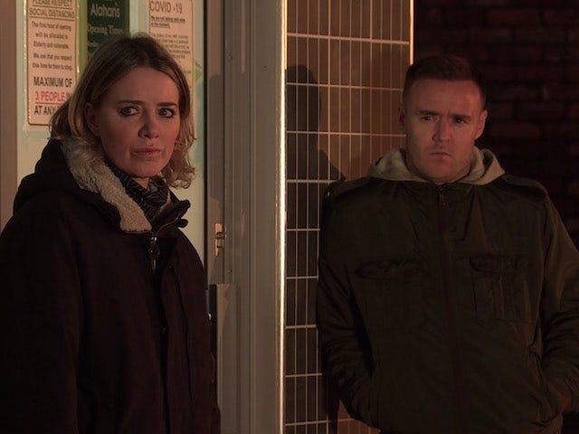 Abi and Tyrone on Coronation Street on New Year's Day, 2021