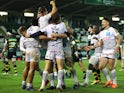 Bordeaux Begles' Santiago Cordero celebrates after scoring their first try against Northampton in the Champions Cup on December 11, 2020