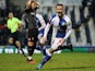 Blackburn Rovers' Adam Armstrong celebrates scoring against Rotherham United in the Championship on December 16, 2020