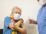 Sir Ian McKellen receives his coronavirus vaccine on December 16, 2020