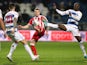 QPR's Albert Adomah in action with Stoke City's Josh Tymon in the Championship on December 15, 2020