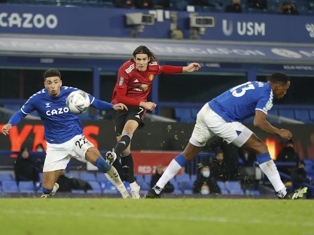 Result: Cavani, Martial score as Man United beat Everton to advance to EFL Cup semi-finals