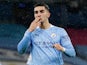 Ferran Torres celebrates scoring for Manchester City against Newcastle United in the Premier League on December 26, 2020