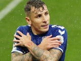 Lucas Digne in action for Everton on October 3, 2020