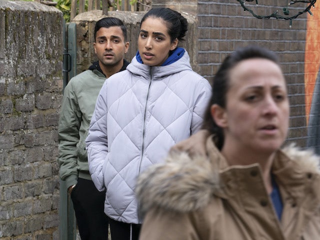 Vinny, Ash and Sonia on EastEnders on January 5, 2021