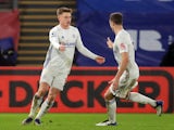 Harvey Barnes celebrates scoring for Leicester City against Crystal Palace in the Premier League on December 28, 2020
