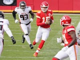 Kansas City Chiefs quarterback Patrick Mahomes in action against the Atlanta Falcons on December 27, 2020