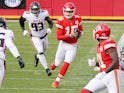 Kansas City Chiefs quarterback Patrick Mahomes in action against the Atlanta Falcons on December 27, 2020