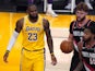 LA Lakers' LeBron James reacts against the Portland Trail Blazers on December 29, 2020