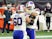 Buffalo Bills quarterback Josh Allen reacts with center Mitch Morse against the New England Patriots on December 28, 2020