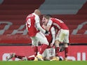 Arsenal's Emile Smith Rowe celebrates scoring against Newcastle United in the FA Cup on January 9, 2021