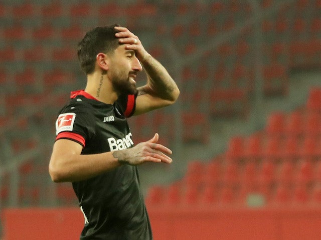 Bayer Leverkusen's Kerem Demirbay reacts on January 9, 2021