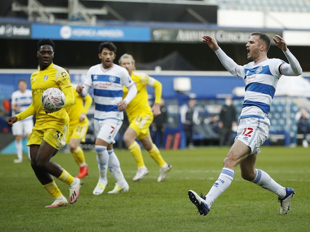 Queens Park Rangers' Dominic Ball reacts against Fulham on January 9, 2021