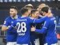 Schalke 04 players celebrate their second goal scored by Matthew Hoppe on January 9, 2021