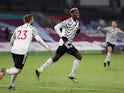 Paul Pogba celebrates scoring for Manchester United against Burnley in the Premier League on January 12, 2021