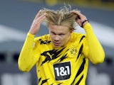 Erling Braut Haaland in action for Borussia Dortmund on January 3, 2021