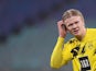 Borussia Dortmund's Erling Braut Haaland surveys the scene on January 9, 2021