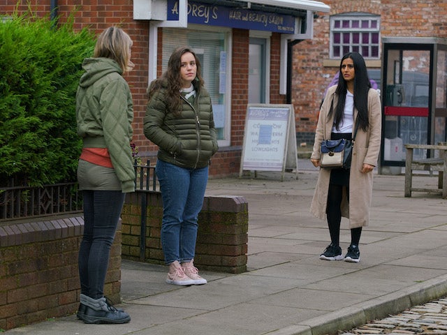 Alya and Faye on the first episode of Coronation Street on January 20, 2021