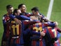 Barcelona's Frenkie de Jong celebrates scoring against Real Sociedad in the Spanish Super Cup on January 13, 2021