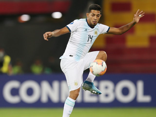 Facundo Medina in action for Argentina on February 3, 2020