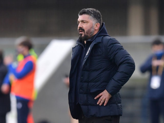 Napoli manager Gennaro Gattuso pictured on January 24, 2021