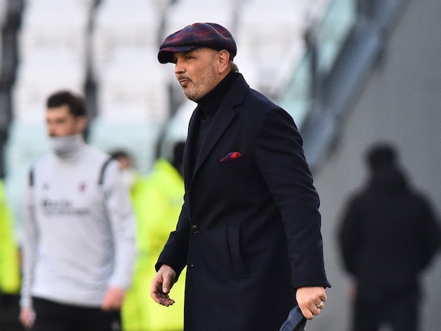 Bologna coach Sinisa Mihajlovic looks dejected after the match on January 24, 2021