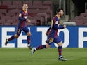 Barcelona's Lionel Messi celebrates scoring against Athletic Bilbao in La Liga on January 31, 2021
