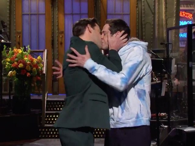 Watch: John Krasinski, Pete Davidson kiss on SNL