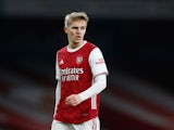 Martin Odegaard in action for Arsenal in January 2021