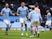 Manchester City's Gabriel Jesus celebrates scoring their first goal with teammates on January 30, 2021