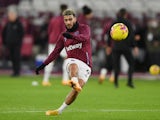 Said Benrahma warms up for West Ham United in January 2021