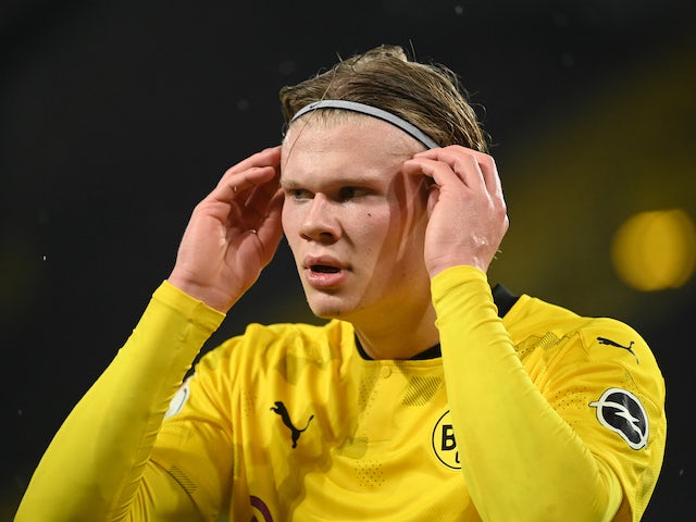 Erling Braut Haaland in action for Borussia Dortmund on February 2, 2021