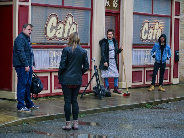 Shona, David and Tracey on the first episode of Coronation Street on February 8, 2021