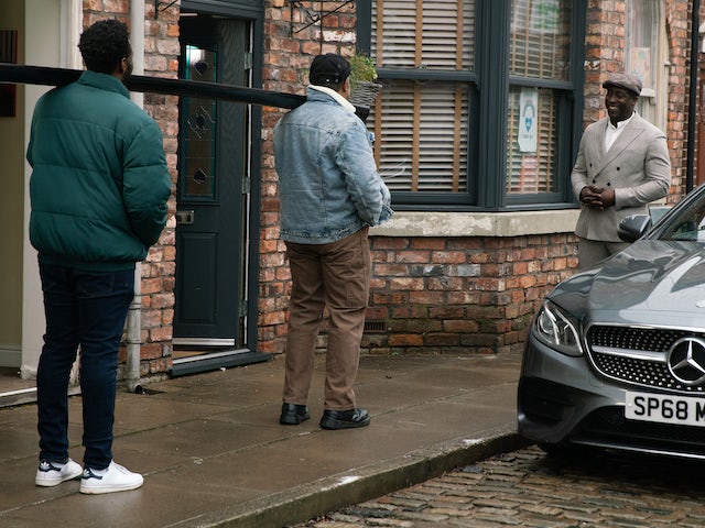 Ronnie, Ed and Michael on Coronation Street on February 19, 2021